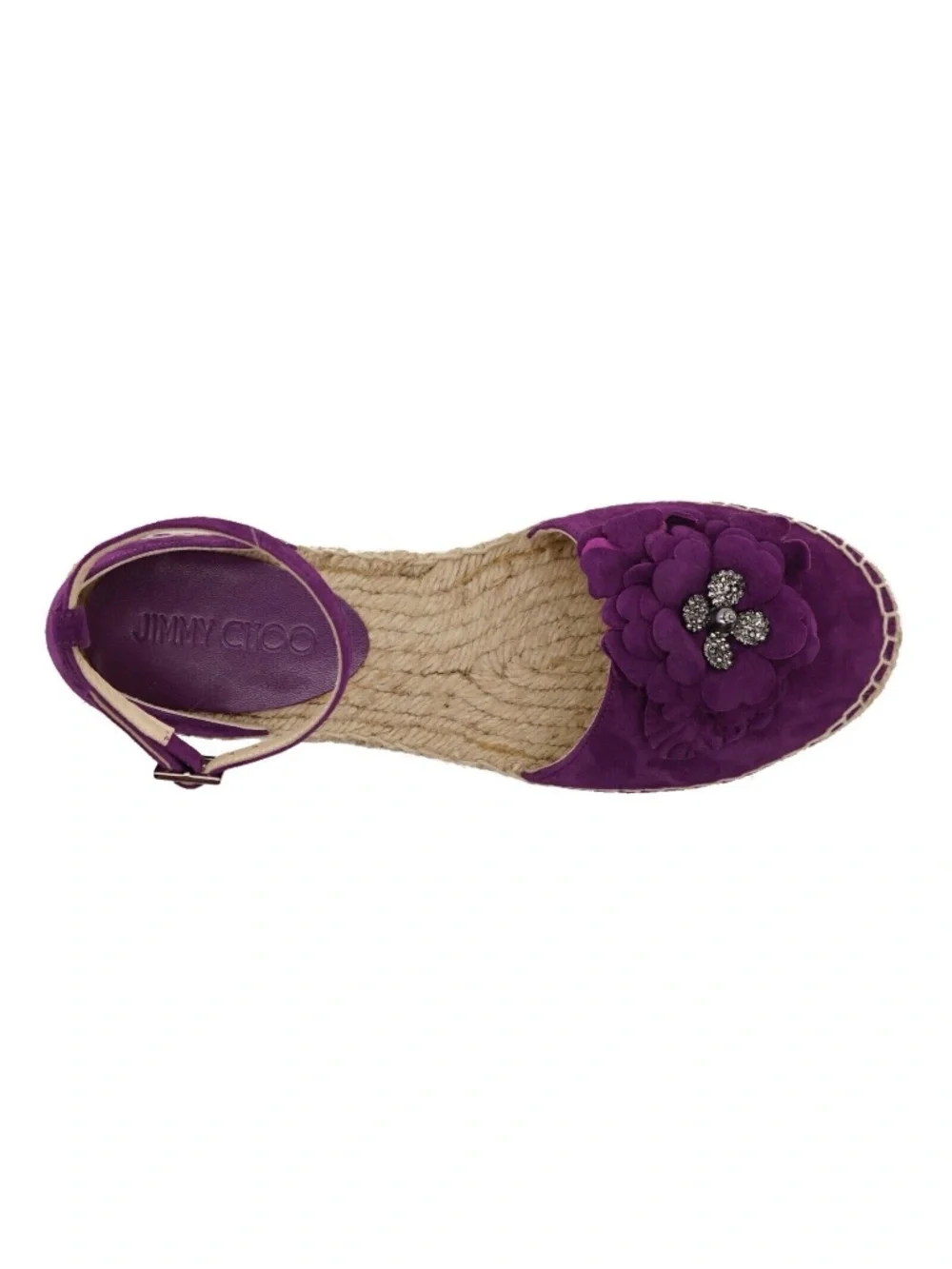 Jimmy Choo Espadrilles Dylan Flat Purple Suede Size 36 New